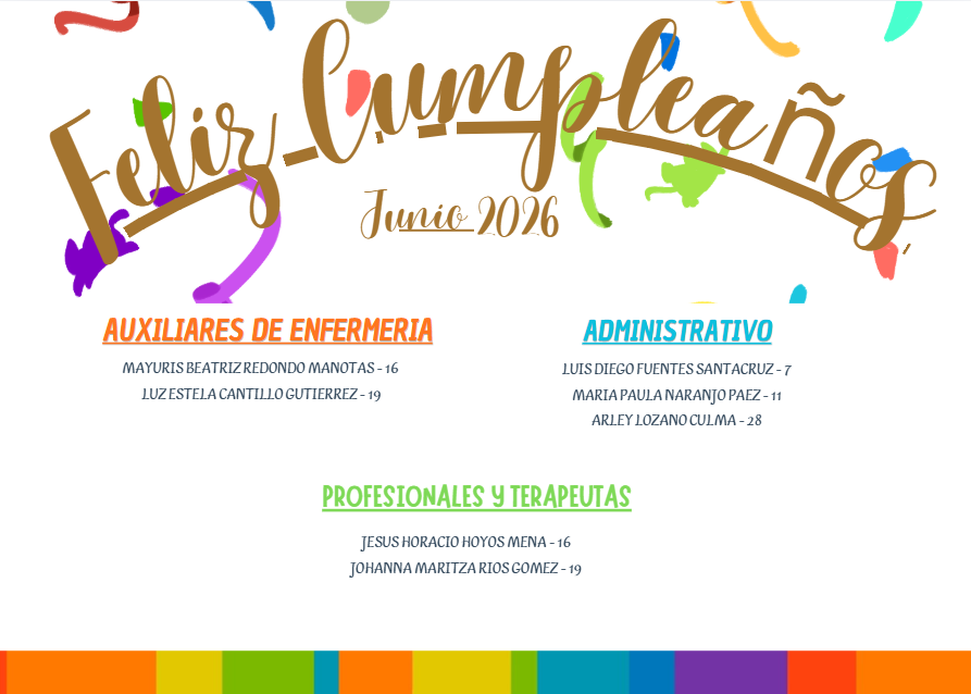 Cumpleaños Junio 2026