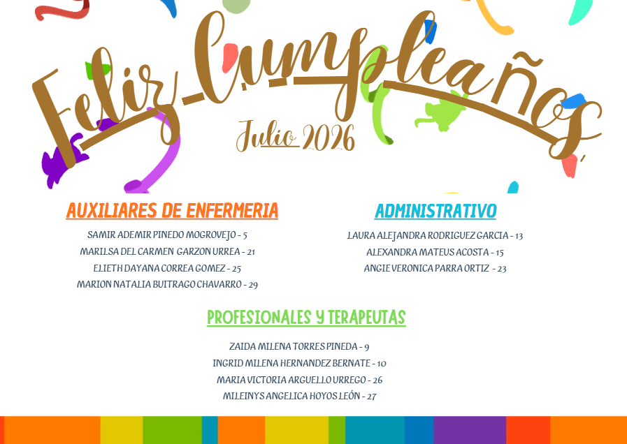 Cumpleaños julio 2026