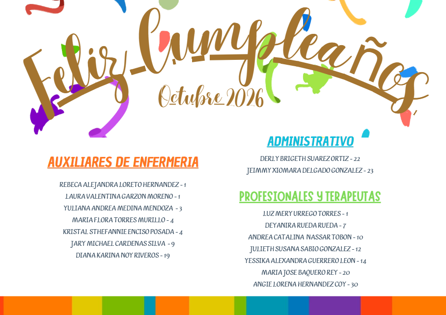 Cumpleaños Octubre 2026